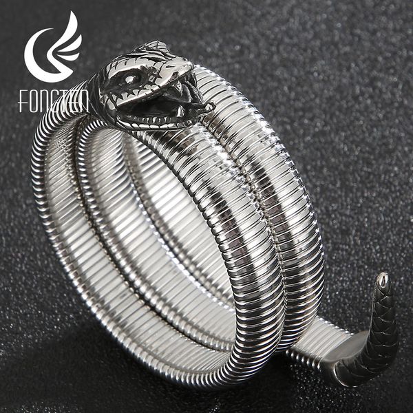 bangle fongten snake head chain men cuff bangle stainless steel punk animal gothic style male bracelet retro jewelry, Black
bangle fongten snake head chain men cuff bangle stainless steel punk animal gothic style male bracelet retro jewelry, Black