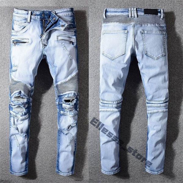 mens designer jeans distressed ripped biker slim fit motorcycle bikers denim for men s fashion mans black pants pour hommes 66id, Blue
mens designer jeans distressed ripped biker slim fit motorcycle bikers denim for men s fashion mans black pants pour hommes 66id, Blue