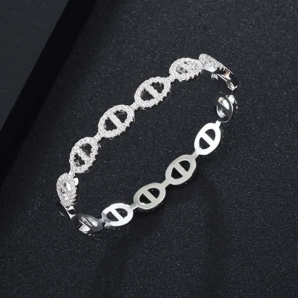bangle luxury design oval circle silver color cuff bracelets womans simple zirconia bangle bracelet fashion jewelry girls zk30, Black
bangle luxury design oval circle silver color cuff bracelets womans simple zirconia bangle bracelet fashion jewelry girls zk30, Black