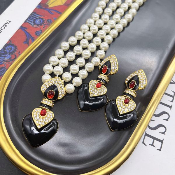 necklaces black enamel jewelry rhinestone necklace pendant glass pearls double strands accessories, Silver
necklaces black enamel jewelry rhinestone necklace pendant glass pearls double strands accessories, Silver