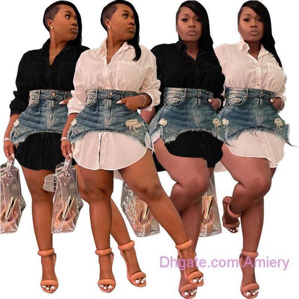 s-xxl women summer dresses designer new fashion spring denim combination dress fashion slim cute skirt suits ladies outfits, Black;gray
s-xxl women summer dresses designer new fashion spring denim combination dress fashion slim cute skirt suits ladies outfits, Black;gray