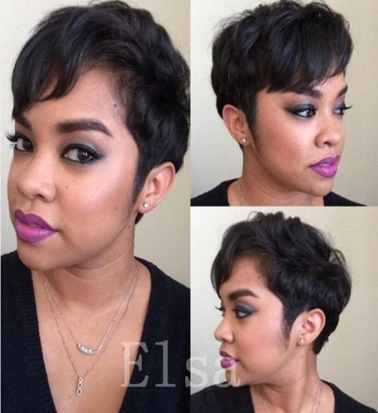 short natural brazilian hair glueless wig for black women celebrity humann machine real hair pixie cut wigs9264733, Black;brown
short natural brazilian hair glueless wig for black women celebrity humann machine real hair pixie cut wigs9264733, Black;brown
