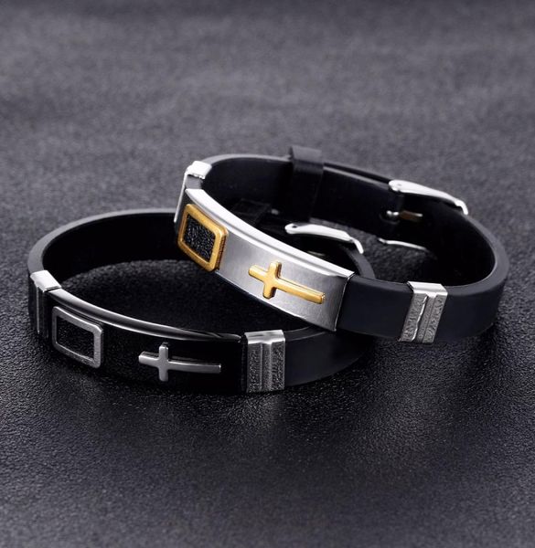 fashion men women silicone wristband jelly bracelet stainless steel cross design jewelry punk mens hip hop charm bracelets for gif8239452, Black
fashion men women silicone wristband jelly bracelet stainless steel cross design jewelry punk mens hip hop charm bracelets for gif8239452, Black