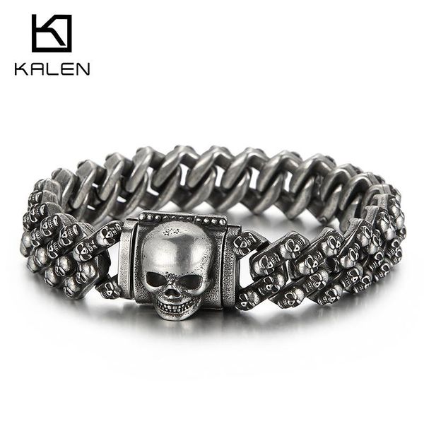 bangle kalen luxury gold/black skull stainless steel bracelet vintage men's cuban chain jewelry holiday gift
bangle kalen luxury gold/black skull stainless steel bracelet vintage men's cuban chain jewelry holiday gift
