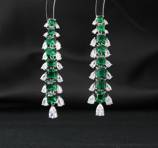 knot new zircon earrings luxury long tassel multicolor drop earrings for women, Silver
knot new zircon earrings luxury long tassel multicolor drop earrings for women, Silver