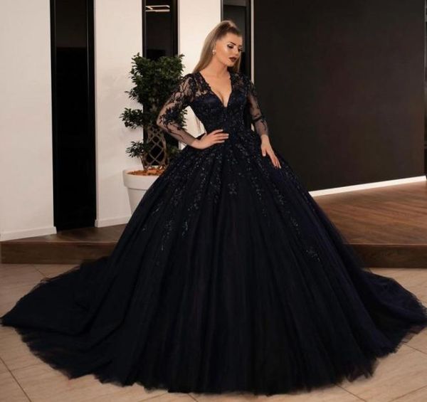 gorgeous black lace ball gown wedding dresses sheer plunging neck beaded bridal gowns with long sleeves plus size tulle vestidos d2844842, White
gorgeous black lace ball gown wedding dresses sheer plunging neck beaded bridal gowns with long sleeves plus size tulle vestidos d2844842, White
