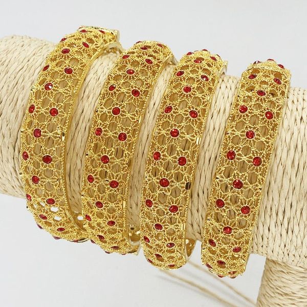 bangle 4pcs new open size red stone bracelets for women high polished simple gold bracelets wedding party dubai gold jewelry ethiopia, Black
bangle 4pcs new open size red stone bracelets for women high polished simple gold bracelets wedding party dubai gold jewelry ethiopia, Black