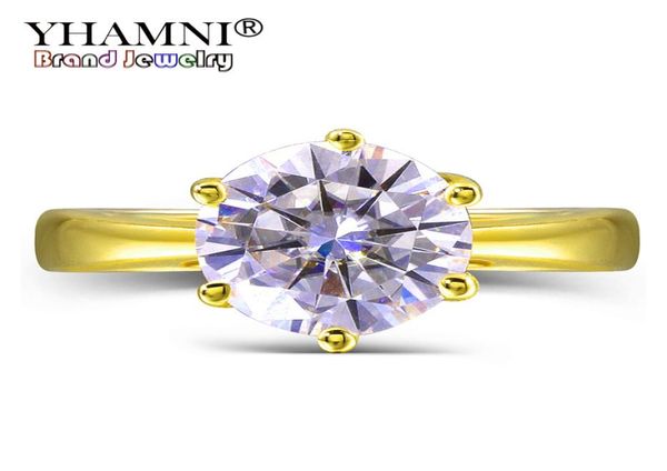 yhamni original 2 ct 6mm round cz diamant solid yellow gold rings anillos gold color wedding rings for women gift lyr1691529152, Slivery;golden
yhamni original 2 ct 6mm round cz diamant solid yellow gold rings anillos gold color wedding rings for women gift lyr1691529152, Slivery;golden