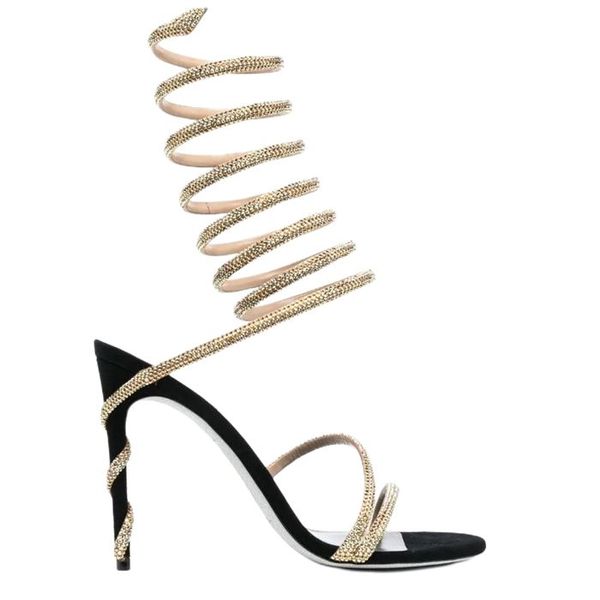 rene caovilla cleo open toe sandals crystal embellished spiral wrap around sandal twining rhinestone sandal women rainbow stiletto heels sho, Black
rene caovilla cleo open toe sandals crystal embellished spiral wrap around sandal twining rhinestone sandal women rainbow stiletto heels sho, Black
