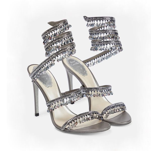 crystal lamp stiletto heel sandals for womens shoe rene caovilla cleo rhinestone studded snake strass shoes luxury designers 9.5cm high heel, Black
crystal lamp stiletto heel sandals for womens shoe rene caovilla cleo rhinestone studded snake strass shoes luxury designers 9.5cm high heel, Black