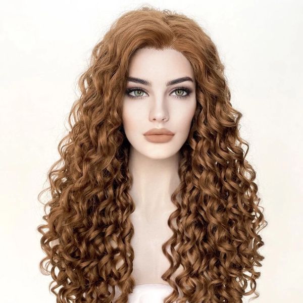 caramel brown deep curly systhetic 13x3 lace front wigs for women glueless soft transparent lace wigs daily wear quality, Black
caramel brown deep curly systhetic 13x3 lace front wigs for women glueless soft transparent lace wigs daily wear quality, Black