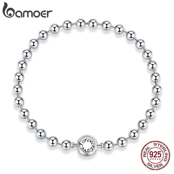 bangle bamoer 925 sterling silver pure silver round bead bracelet forever love chain women fashion basic bracelets scb208, Black
bangle bamoer 925 sterling silver pure silver round bead bracelet forever love chain women fashion basic bracelets scb208, Black