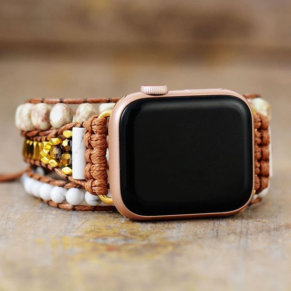 bangle man women white stone aple watch band beads cool 3x wrap vegan rope watch strap wristband bracelet couples jewelry accessories, Black
bangle man women white stone aple watch band beads cool 3x wrap vegan rope watch strap wristband bracelet couples jewelry accessories, Black