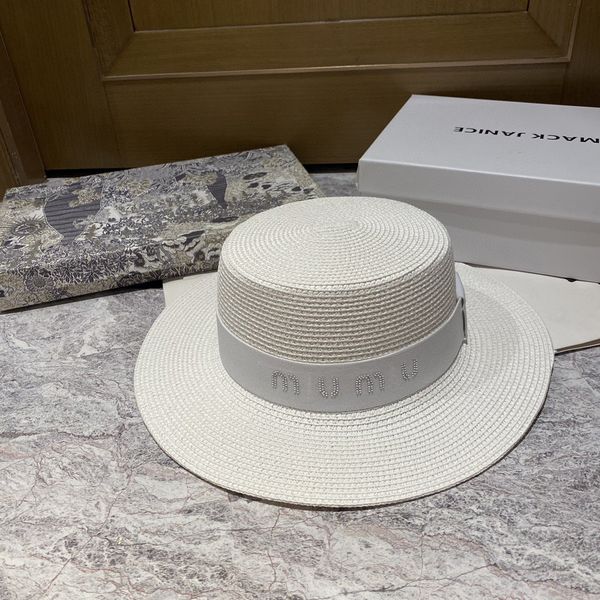 flat grass hat miu letter female designer beanie cap versatile summer british style sunscreen beach hat straw knitted hat, Blue;gray
flat grass hat miu letter female designer beanie cap versatile summer british style sunscreen beach hat straw knitted hat, Blue;gray