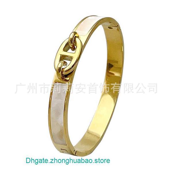 factory wholesale h ermes bangle for sale 18k gold plated titanium steel personalized design japanese shell bracelet fashion ins style versa, Black
factory wholesale h ermes bangle for sale 18k gold plated titanium steel personalized design japanese shell bracelet fashion ins style versa, Black