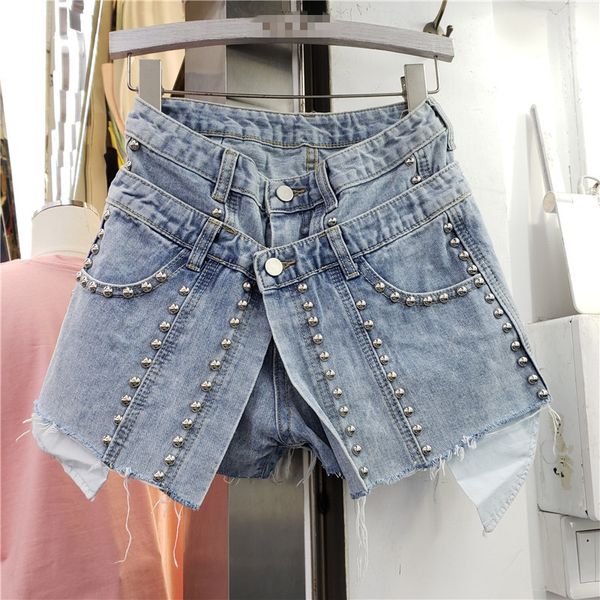 hip hop rivet shorts jeans pants creative double designer shorts summer jeans trousers split street denim pants, Black
hip hop rivet shorts jeans pants creative double designer shorts summer jeans trousers split street denim pants, Black