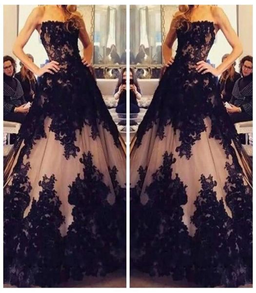 2019 strapless black lace appliques aline prom dresses modest lace up back long vestidos de soiree customized evening party gowns8759548
2019 strapless black lace appliques aline prom dresses modest lace up back long vestidos de soiree customized evening party gowns8759548