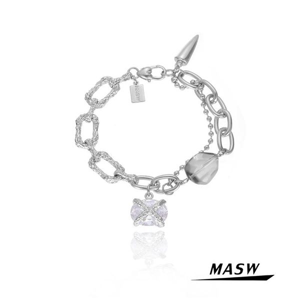 bangle masw original jewelry brass metal chain bracelet 2021 new trend one layer geometric glass aaa zircon pendant bracelet for women, Black
bangle masw original jewelry brass metal chain bracelet 2021 new trend one layer geometric glass aaa zircon pendant bracelet for women, Black
