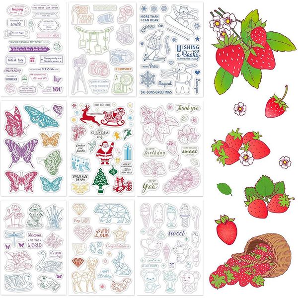polish 9 sheets mixed silicone clear stamps christmas set for card making decor diy scrapbook butterfly spring animal lotus diamond, Blue
polish 9 sheets mixed silicone clear stamps christmas set for card making decor diy scrapbook butterfly spring animal lotus diamond, Blue