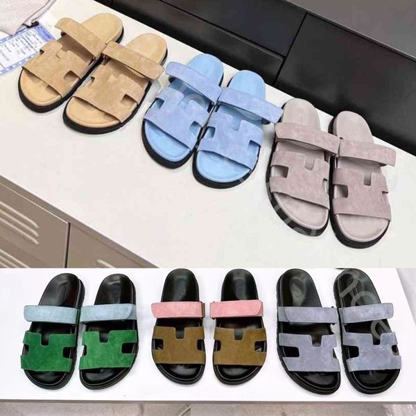 men women suede slippers designer chypre sandals genuine leather sandal thick bottom flip flops rubber sole slides marine green calfskin sli, Black
men women suede slippers designer chypre sandals genuine leather sandal thick bottom flip flops rubber sole slides marine green calfskin sli, Black