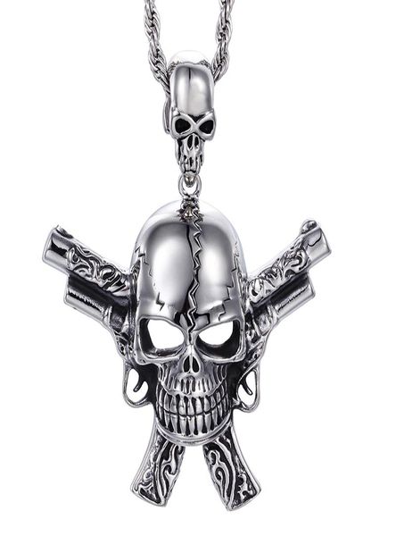 large casting silver 316l stainless steel biker skeleton skull double pistol pendants gothic necklace men039s cool jewelry gift7394915
large casting silver 316l stainless steel biker skeleton skull double pistol pendants gothic necklace men039s cool jewelry gift7394915