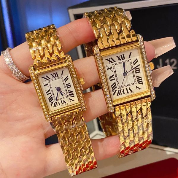 luxury fashion couple watches men and women vintage tank watches diamond gold platinum rectangle quartz watch stainless steel gifts for love, Slivery;brown
luxury fashion couple watches men and women vintage tank watches diamond gold platinum rectangle quartz watch stainless steel gifts for love, Slivery;brown