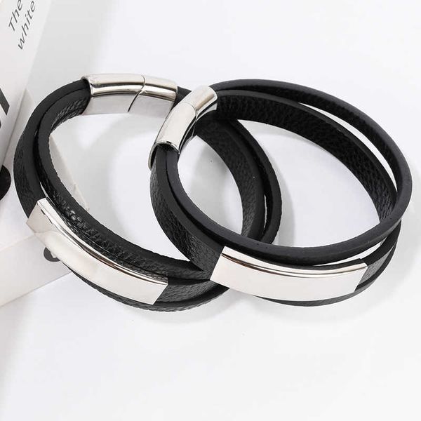 jewelry fashionable luxury black genuine leather titanium steel bracelet korean version versatile personalized commuting fashion men's
jewelry fashionable luxury black genuine leather titanium steel bracelet korean version versatile personalized commuting fashion men's