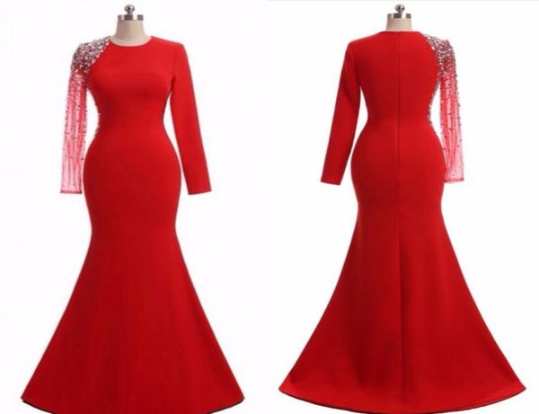red mermaid pageant prom dress long sleeves zipper back illusion floor length dresses evening wear vestido novia7271577, White;red
red mermaid pageant prom dress long sleeves zipper back illusion floor length dresses evening wear vestido novia7271577, White;red