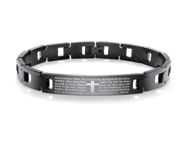 men039s black biker heavy chain lord039s prayer cross bracelet in stainless steel7102619, Golden;silver
men039s black biker heavy chain lord039s prayer cross bracelet in stainless steel7102619, Golden;silver