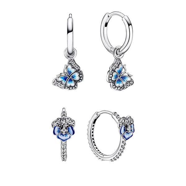 huggie 925 sterling silver original hoop earrings for women fine jewelry blue enamel butterfly pansy flower pave setting zircon stones, Golden;silver
huggie 925 sterling silver original hoop earrings for women fine jewelry blue enamel butterfly pansy flower pave setting zircon stones, Golden;silver