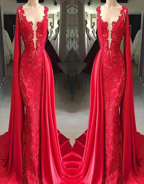 2019 new fashion sheer neck red lace mermaid prom dresses with cape sleeveless appliqued formal dresses evening wear floor length 9885996, Black
2019 new fashion sheer neck red lace mermaid prom dresses with cape sleeveless appliqued formal dresses evening wear floor length 9885996, Black