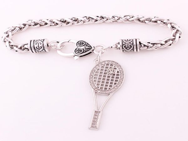 silver color sporty style tennis racket ball charm pendant with sparkling crystals wheat leather bracelet jewelry8088185, Golden;silver
silver color sporty style tennis racket ball charm pendant with sparkling crystals wheat leather bracelet jewelry8088185, Golden;silver