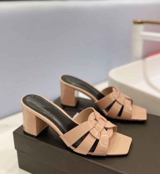 women sandal block heels tribute heeled mules slipper heel patent leather open toe sandals italy made luxury designer dress slide with box, Black
women sandal block heels tribute heeled mules slipper heel patent leather open toe sandals italy made luxury designer dress slide with box, Black