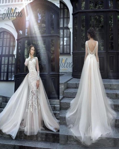 gorgeous milva bridal wedding dresses illusion long sleeves low back lace mermaid wedding dress with detachable skirt4743095, White
gorgeous milva bridal wedding dresses illusion long sleeves low back lace mermaid wedding dress with detachable skirt4743095, White