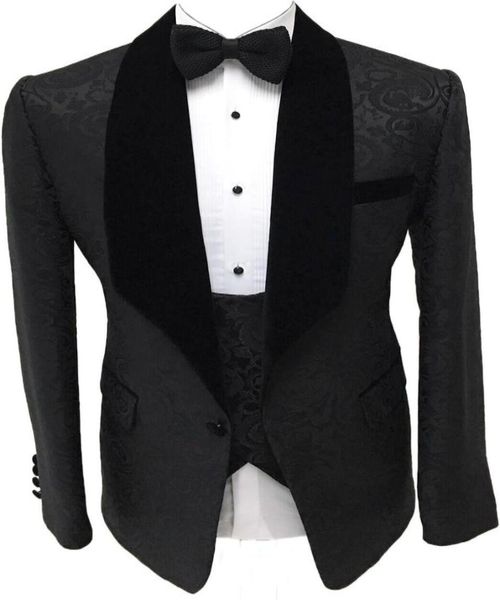 groomsmen black pattern groom tuxedos shawl velvet lapel men suits side vent weddingprom man jacketpantstievest 4167960, Black;gray
groomsmen black pattern groom tuxedos shawl velvet lapel men suits side vent weddingprom man jacketpantstievest 4167960, Black;gray