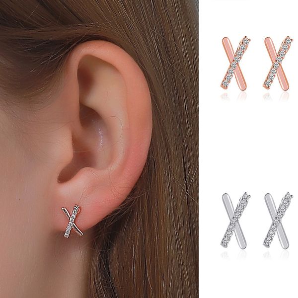 s3695 fashion fashion cute stud earrings for women zircon x letter earrings, Golden;silver
s3695 fashion fashion cute stud earrings for women zircon x letter earrings, Golden;silver