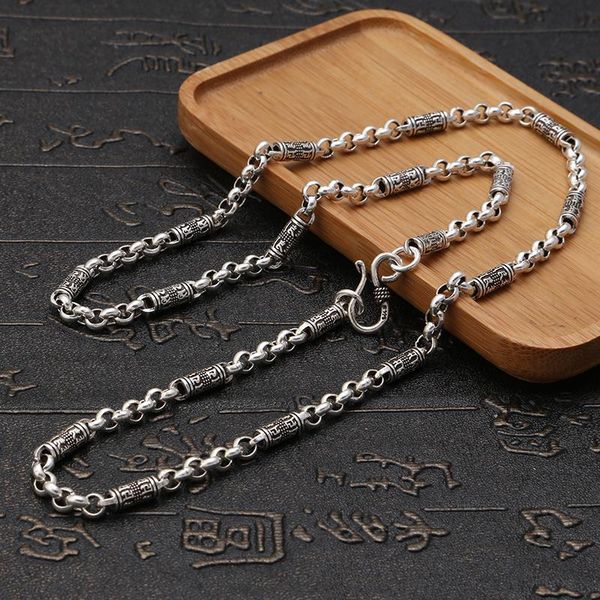 necklaces 925 sterling silver jewellery vintage chinese style fashion necklace for men personality om mani padme hum 4.5mm wide chain
necklaces 925 sterling silver jewellery vintage chinese style fashion necklace for men personality om mani padme hum 4.5mm wide chain