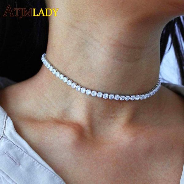 necklaces 4mm cz tennis chain necklace for lady luxury bling cubic zirconia full paved 1 row wedding chokers iced out women jewelry, Silver
necklaces 4mm cz tennis chain necklace for lady luxury bling cubic zirconia full paved 1 row wedding chokers iced out women jewelry, Silver