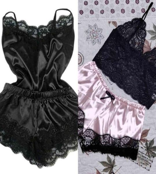 nxy set fashion women pajamas sleepwear sleeveless strap nightwear lace trim satin cami pajama sets erotic home wear 4380953, Red;black
nxy set fashion women pajamas sleepwear sleeveless strap nightwear lace trim satin cami pajama sets erotic home wear 4380953, Red;black