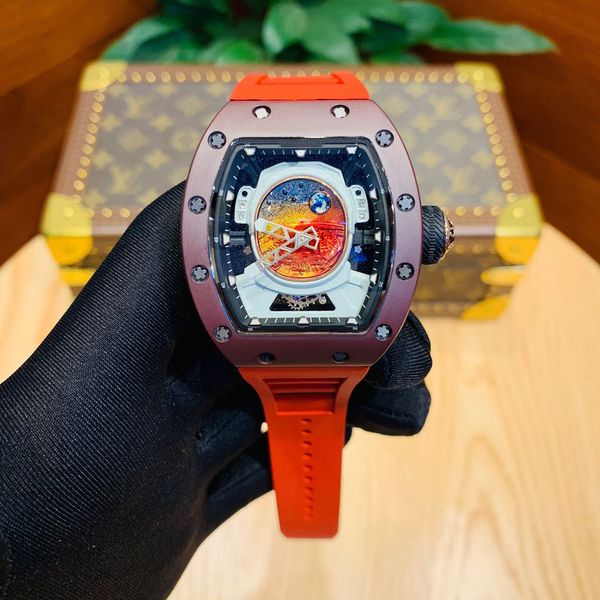 rm52-05 watch mission to mars wristwatch automatic tourbillon movement sapphire mirror natural rubber strap mens watches, Slivery;brown
rm52-05 watch mission to mars wristwatch automatic tourbillon movement sapphire mirror natural rubber strap mens watches, Slivery;brown