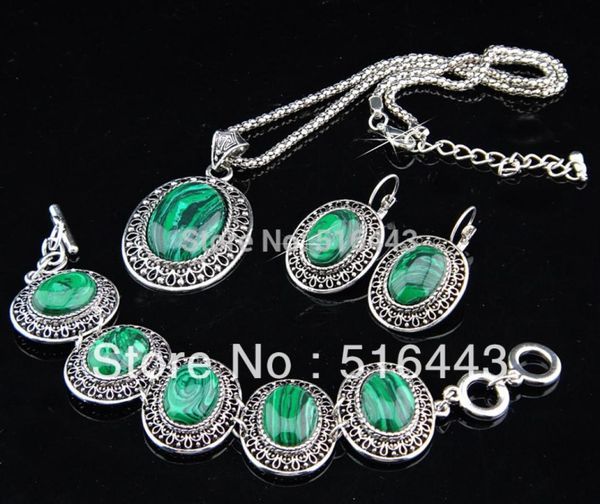 new charms vintage antique silver oval natural malachite stone earrings bracelet necklace women earring jewelry set femal7458617
new charms vintage antique silver oval natural malachite stone earrings bracelet necklace women earring jewelry set femal7458617