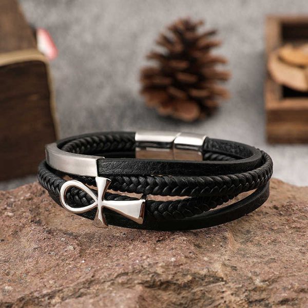 jewelry fashion trend men's multilayer woven bracelet metal decoration punk hip hop style sales, Black
jewelry fashion trend men's multilayer woven bracelet metal decoration punk hip hop style sales, Black