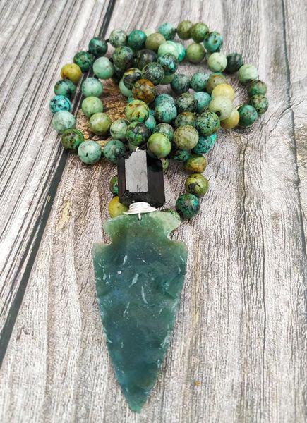 necklaces ya4048 natural jaspers arrow pendant african turquoises beads knot handmade necklace, Silver
necklaces ya4048 natural jaspers arrow pendant african turquoises beads knot handmade necklace, Silver