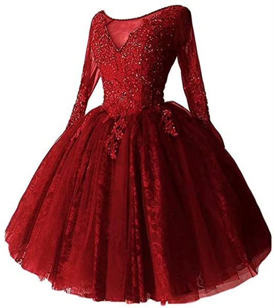 short homecoming dresses long sleeve v-neck lace appliques ball gown lace-up party gowns princess plus size mini birthday prom graudation co, Blue;pink
short homecoming dresses long sleeve v-neck lace appliques ball gown lace-up party gowns princess plus size mini birthday prom graudation co, Blue;pink