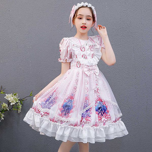 girl's dresses 2022 summer japanese gothic lolita 3-16y girl bow lace pink princess party ball baby dress g220523, Red;yellow
girl's dresses 2022 summer japanese gothic lolita 3-16y girl bow lace pink princess party ball baby dress g220523, Red;yellow