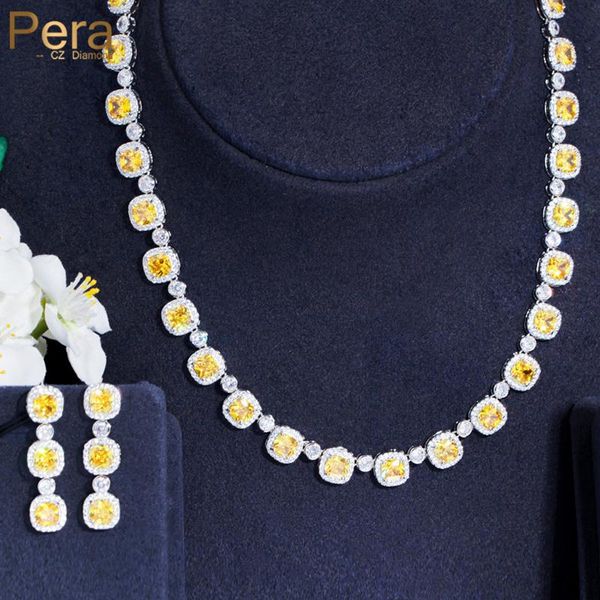 necklace pera precious dangle square cut crystal earrings choker necklace sets yellow cubic zirconia women engagement party jewelry j489, Silver
necklace pera precious dangle square cut crystal earrings choker necklace sets yellow cubic zirconia women engagement party jewelry j489, Silver