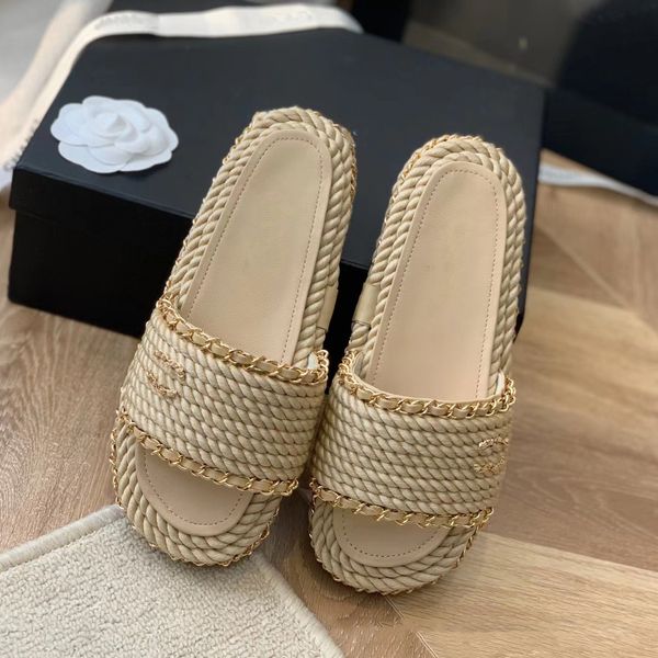straw woven brand slippers summer leather chain sandels soft thick soles fisherman hemp rope slippers, Black
straw woven brand slippers summer leather chain sandels soft thick soles fisherman hemp rope slippers, Black
