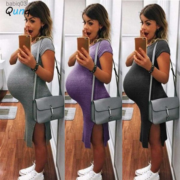 maternity dresses qunq 2023 summer pregnancy wear o neck solid short sleeve slim slit simplicity knitted dress casual commuting maternity dr, White
maternity dresses qunq 2023 summer pregnancy wear o neck solid short sleeve slim slit simplicity knitted dress casual commuting maternity dr, White