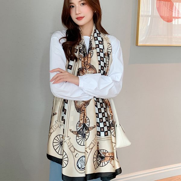 fashion silk scarf good print pattern ladies quality collar 18090cm designer scarfs women outdoor beach shawl silk scarves b8tc, Blue;gray
fashion silk scarf good print pattern ladies quality collar 18090cm designer scarfs women outdoor beach shawl silk scarves b8tc, Blue;gray