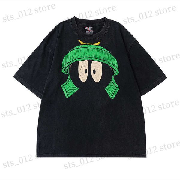 men's t-shirts superior quality fashion summer washed black vintage street high martian marvin t shirt tee mens t230523, White;black
men's t-shirts superior quality fashion summer washed black vintage street high martian marvin t shirt tee mens t230523, White;black